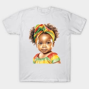 Watercolor Juneteenth Baby Girl T-Shirt